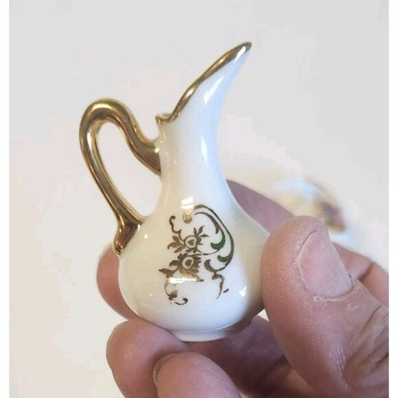 Vintage Limoges France Porcelain Miniature Pitchers Lot of 2 Couples Courting - Picture 4 of 6